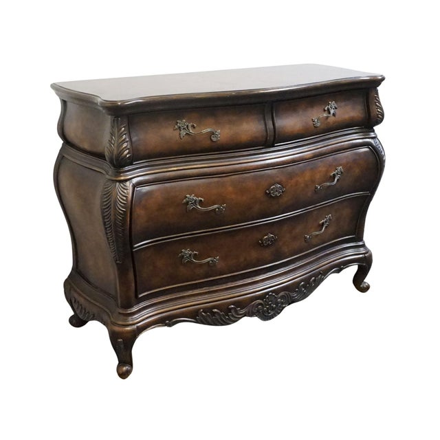 Powell Furniture Burnished French Baroque Inspired Contemporary 50" Bombe Chest of Drawers For Sale - Image 4 of 12