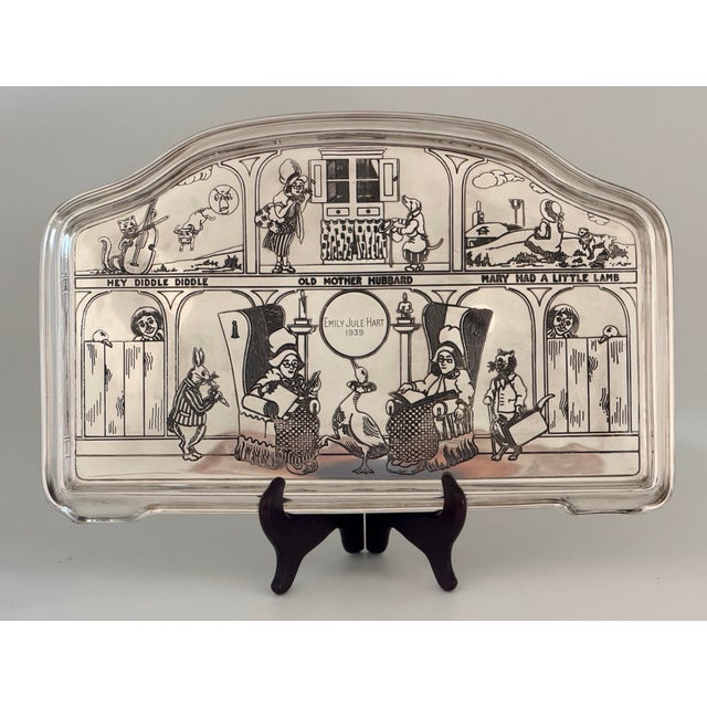 For the baby who has everything! Rare 1939 child's serving "high chair" tray engraved with nursery rhythms. Not just for...