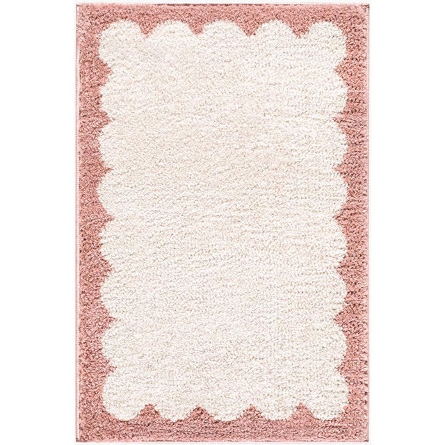 Fossay Shag Machine Woven Rug Rose 2x3 For Sale - Image 4 of 4
