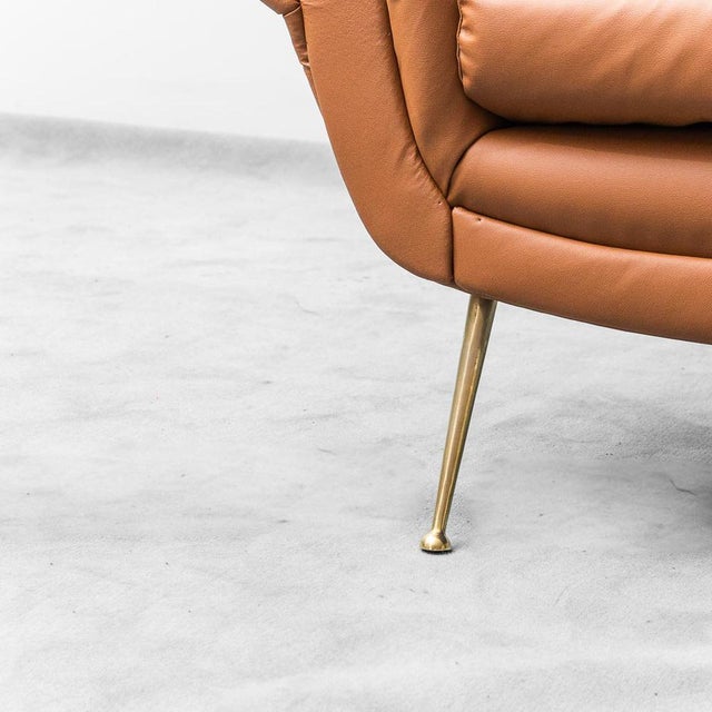 Vintage Eco-Leather Armchair by Gigi Radice for Minotti, 1950s For Sale - Image 12 of 13