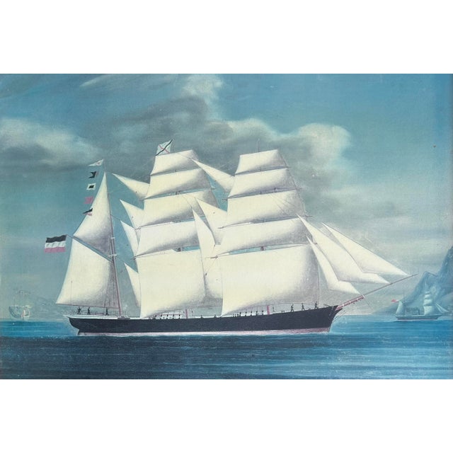 19th-Century Clipper Ship Sailing Vessel Marine Art, Giclee Print on Board 19th-Century Clipper Ship Sailing Vessel Marine...
