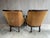 Late 20th Century Fabulous Pair of Leather and Velvet Channel Back Library Club Chairs For Sale - Image 4 of 12