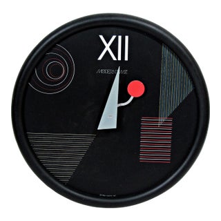 1986 Nicolai Canetti Modern Time Postmodern Wall Clock For Sale