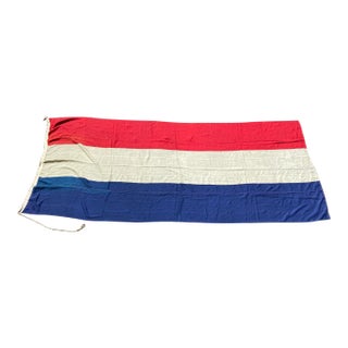 Early 20th Century Vintage Eleven Foot Dutch Nautical Flag For Sale
