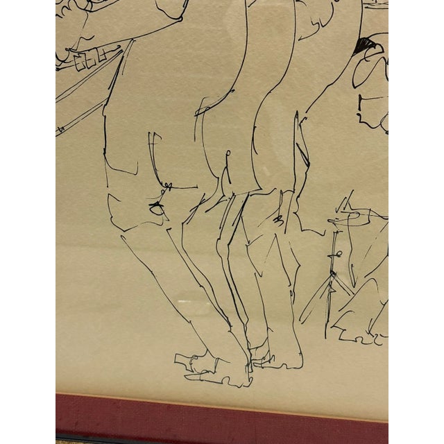 Vintage 1970's Original Leo Meiersdorf New Orleans Drawing, Framed For Sale - Image 9 of 11