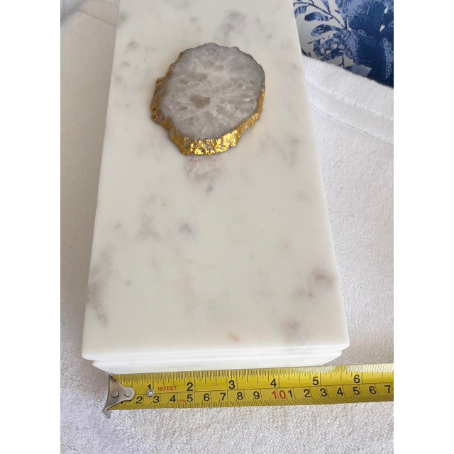 2010s Contemporary White Marble Alabaster Oblong Box For Sale - Image 5 of 10