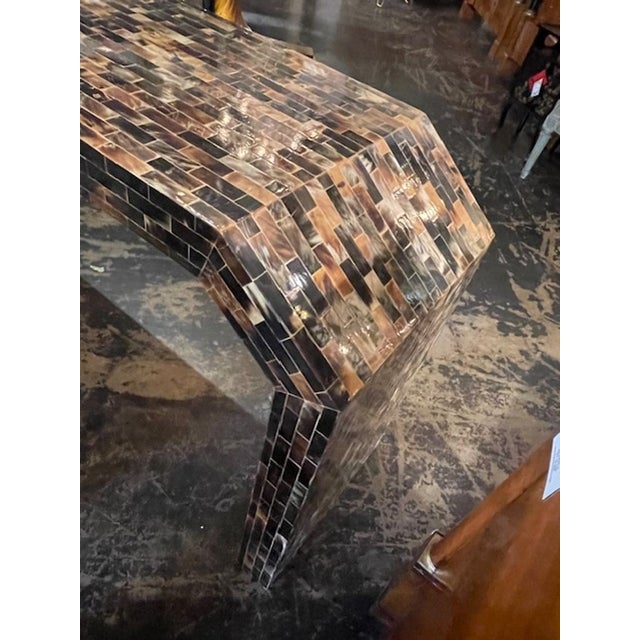 Mid Century Modern Tessellated Horn Console For Sale - Image 4 of 8