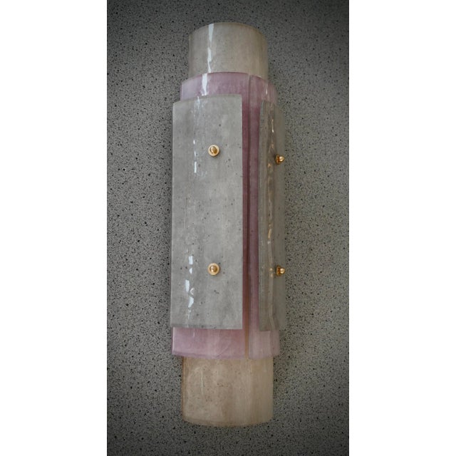 Pink Murano Art Glass and Brass Wall Light, 2000s For Sale - Image 4 of 10