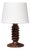 Sculptural Charles Dudouyt attributed Table Lamp in Oak and Linen, France, 1950s For Sale