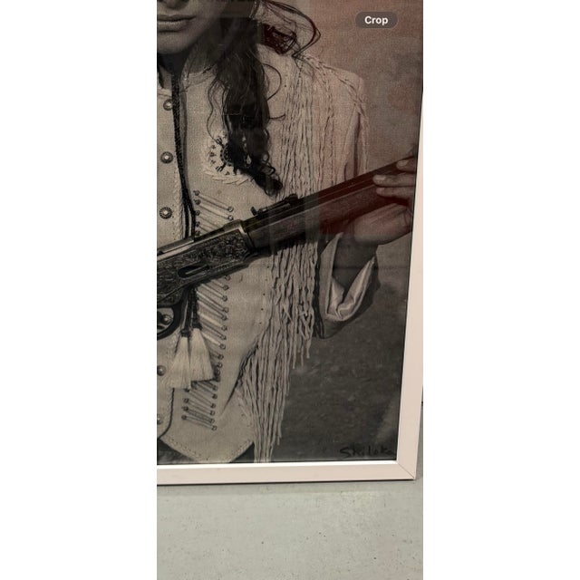 Photograph printed on canvas, signed. Purchased from the artist at Giant Rock for his art bus. Professionally framed with...