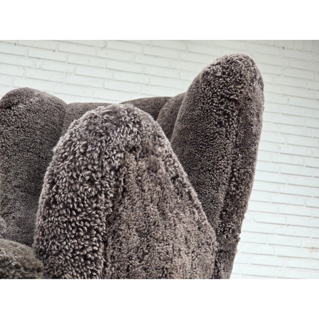 Vintage Danish Reupholstered Chair in Sheepskin, 1960s For Sale - Image 11 of 18