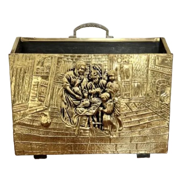 Ornate Brass Newspaper Stand, 1920s For Sale