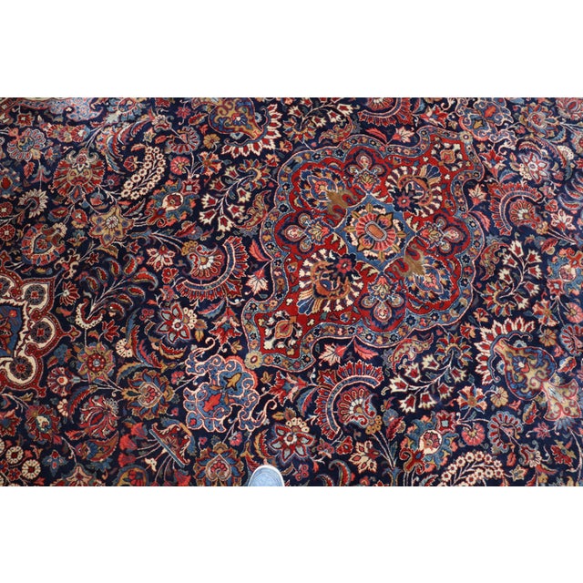 Antique Zabihi Collection Navy Traditional Kashan Rug - 11'8" x 16'6" For Sale - Image 11 of 12