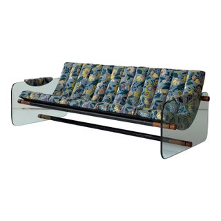 1970s Glass Sofa Attributed to Adrian Pearsall for Craft Associates For Sale