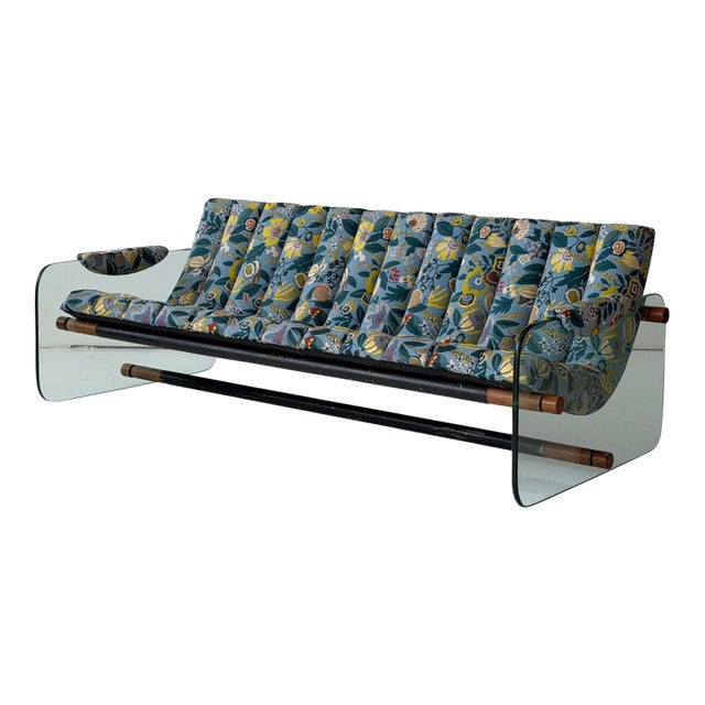 1970s Glass Sofa Attributed to Adrian Pearsall for Craft Associates For Sale