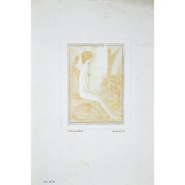 Study for a Sibyl is an original Contemporary artwork realized in 1970 by the italian artist Leo Guida. Original Yellow...