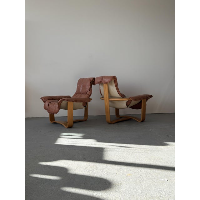 Mid-Century Leather Armchairs from Westnofa, Norway, 1970s, Set of 2 For Sale - Image 6 of 10