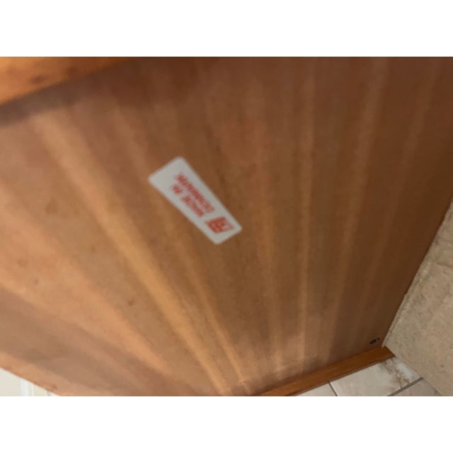 Mid Century Modern 1970s Danish FBJ Mobler Teak Side Table With a Fabric Magazine Rack and Casters For Sale In Phoenix - Image 6 of 12