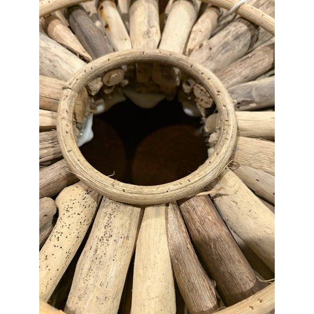 Coastal Driftwood Sunburst Wall Wreath With Seashells & Sea Glass, 21” For Sale - Image 9 of 12