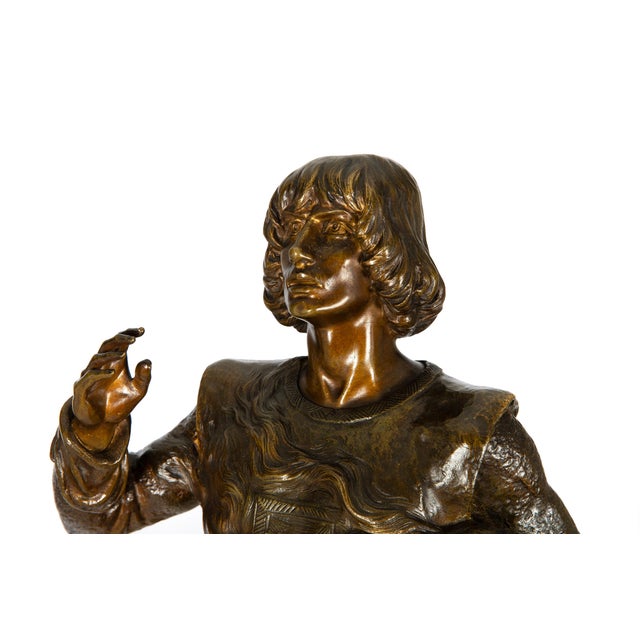 Metal French Art Nouveau Bronze Sculpture Wagner’s “Tannhauser” After Louis Chalon For Sale - Image 7 of 18