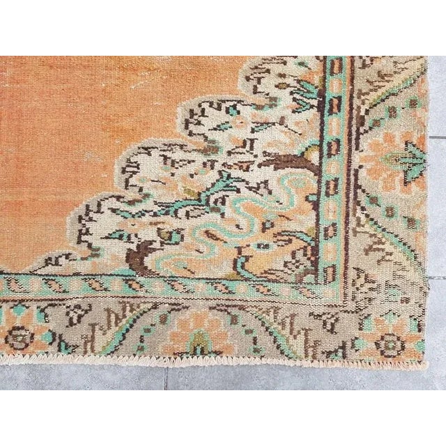 Textile 1960s Flower Design Vintage Wool Area Rug For Sale - Image 7 of 10
