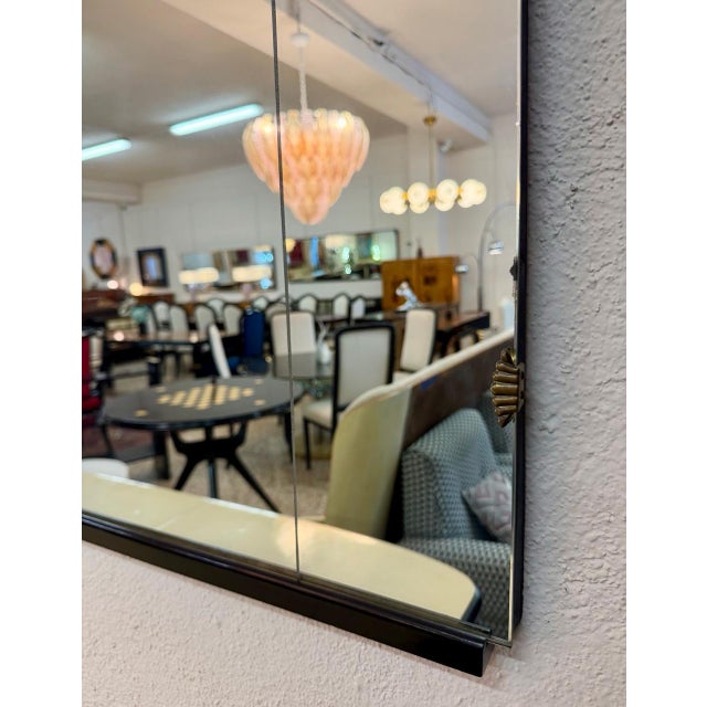 Italian Art Deco Mirror with Sandblasted Geometric Decorations, 1940s For Sale - Image 4 of 8