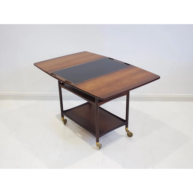 Wooden Serving Table with Black Formica Top by Ludvig Pontoppidan, 1950s For Sale - Image 14 of 15