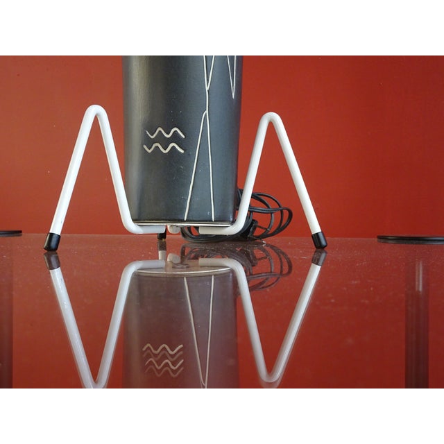 Dark Gray 1950s Pair Harris Strong Table Lamps Without Shades For Sale - Image 8 of 13