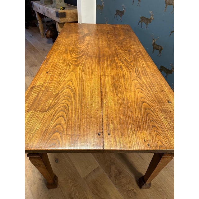 Tan Colonial Farmhouse Table, 1890s For Sale - Image 8 of 13