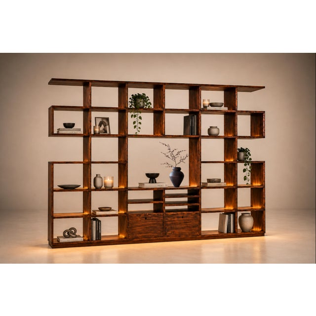 Monumental Brazilian Modern Bookshelf in Solid Rosewood With Storage, Brazil, 1960s For Sale - Image 12 of 18