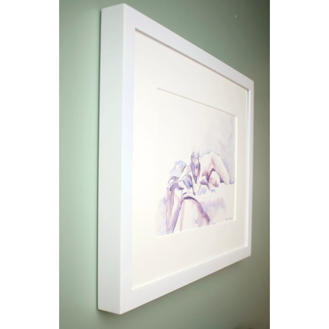 Purple Female Nude Figure Painting Framed For Sale - Image 6 of 8