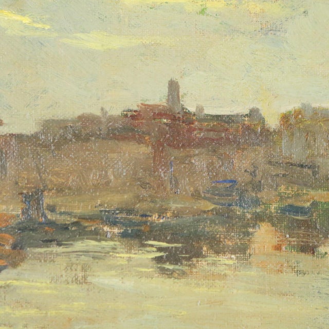 Riccardo Viriglio, Darsena di San Marco, Oil Painting on Cardboard For Sale - Image 4 of 13