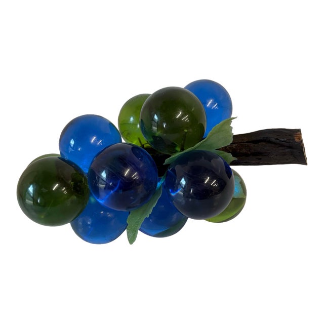 Mid Century Blue and Green Acrylic Grapes Bunch For Sale