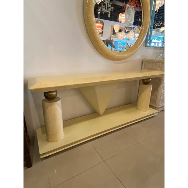 Vintage Large in Style of Enrique Garcel Antler Bone and Brass Console Table For Sale In West Palm - Image 6 of 13