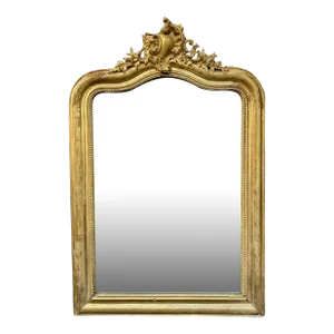 Antique French Louis XV Giltwood Mirror