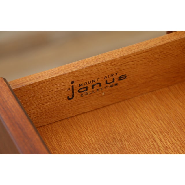 John Stuart for Mt. Airy “Janus Collection” Mid-Century Walnut Highboy Dresser, C. 1970s For Sale - Image 18 of 18