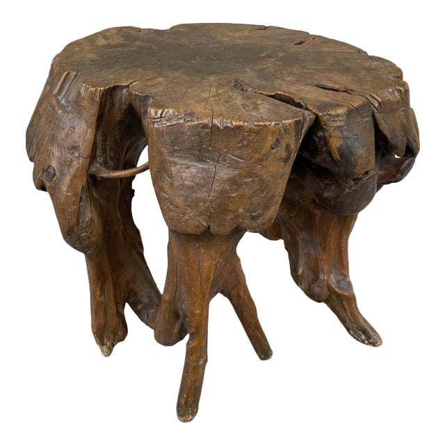 18th Century Chinese Qing Dynasty Scholar's Rootwood Stool For Sale