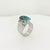 Navajo Delvin John Sterling Silver & Turquoise Cabochon Signet Style Ring For Sale - Image 10 of 11