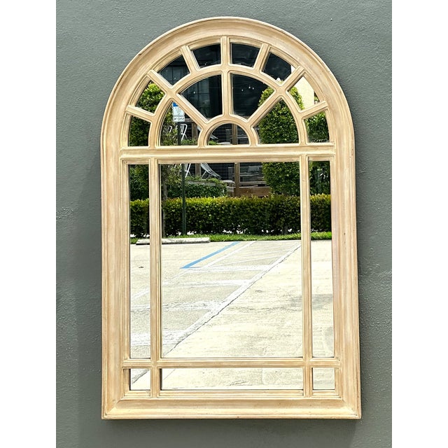 Late 20th Century Vintage Arched Wood and Mirrored Glass Mirror For Sale - Image 5 of 12