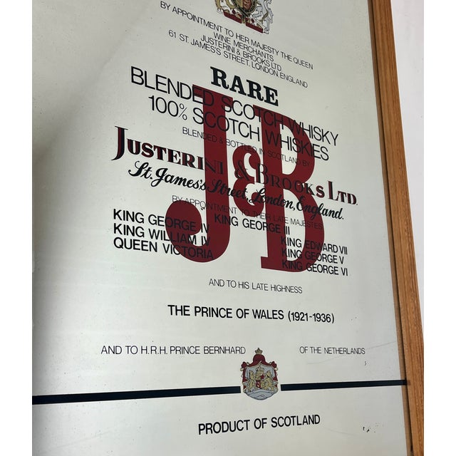 Wonderful vintage j&b rare scotch whisky advertising mirror. j&b rare blended scotch whisky, produced by justerini &...