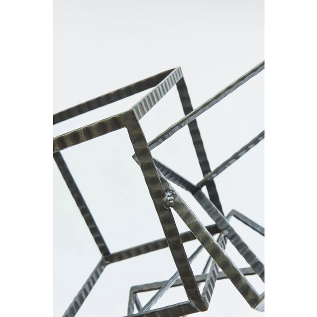 Monumental Steel Cube Stacked and Angled Tall Sculpture For Sale - Image 9 of 11