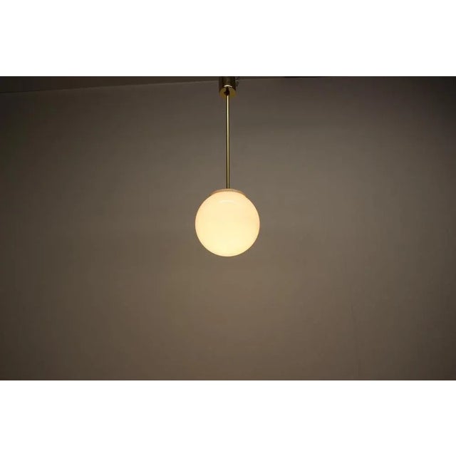 Metal Mid-Century Glass Pendant, 1970s For Sale - Image 7 of 8