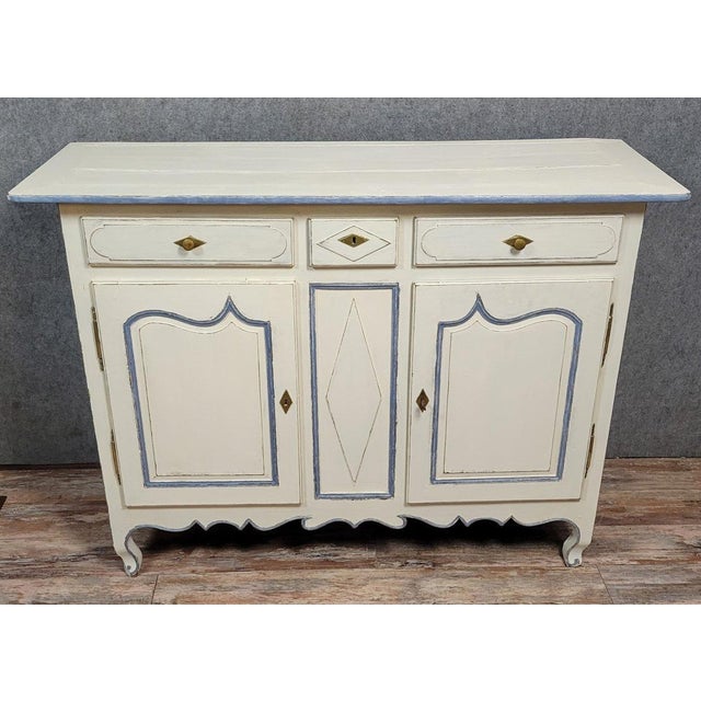 Large Louis XV Buffet in Lacquered Wood For Sale - Image 4 of 7