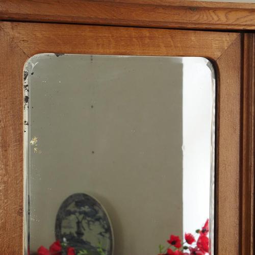 Brown Vintage Art Deco Three-Door Wardrobe with Mirrored Door, 1930s For Sale - Image 8 of 18