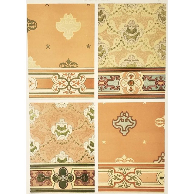 Printmaking Materials Rare Rare 1895 French Interior Wall Decor Designs, Large, Set of 3 For Sale - Image 7 of 8
