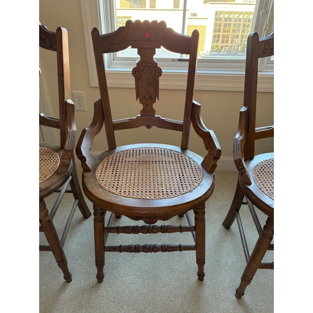 Antique French Provincial Cane Seat Chairs, Set of Four, Late 19th Century For Sale - Image 9 of 9
