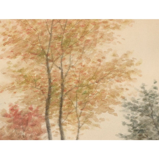 Impressionist Autumn by the Stream, Early 20th Century Landscape Watercolor by Sydney Cooper For Sale - Image 3 of 9