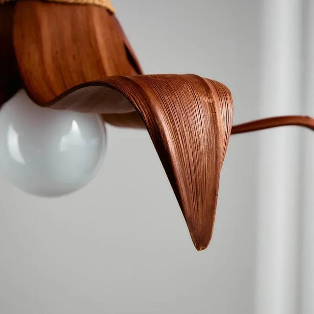 Wood Coconut Leaves Pendant For Sale - Image 7 of 18