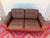 Animal Skin Vintage Danish Brown Leather Tufted Sofa / 2 Seater Lounge / Loveseat For Sale - Image 7 of 8