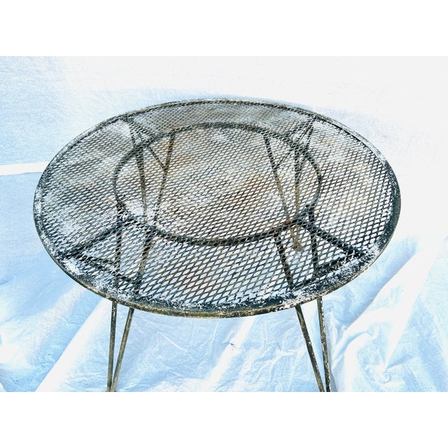 1950's Midcentury Meshed Top Wrought Iron Table For Sale In New York - Image 6 of 7